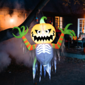 5.5 FT Halloween Inflatable Flying Pumpkin Blow Up Yard Decoration $9.99...