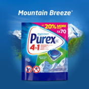 70-Count Purex 4-in-1 Laundry Detergent Pacs, Mountain Breeze $8.07 After...