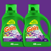 96 Loads Gain + Aroma Boost Moonlight Breeze Liquid Laundry Detergent as...