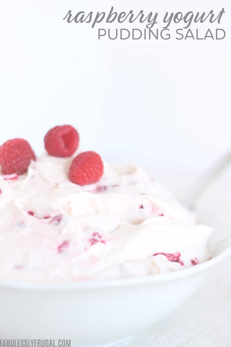 Easy raspberry yogurt salad recipe - fruit salad with yogurt and cool whip