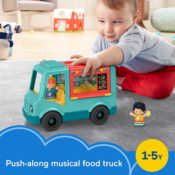 Fisher-Price Little People Serve It Up Food Truck Musical Push-Along Toy...