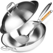 Willow & Everett Non-Stick Stainless Steel Stir Fry Pan Set $24.04...