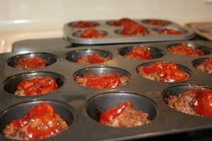 meat loaf balls in muffin tin