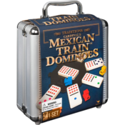 Mexican Train Dominoes Set Tile Board Game in Aluminum Carry Case Games...