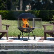 Rolling Patio Fireplace with Wheels and Handle, 28 Inches $82.79 Shipped...
