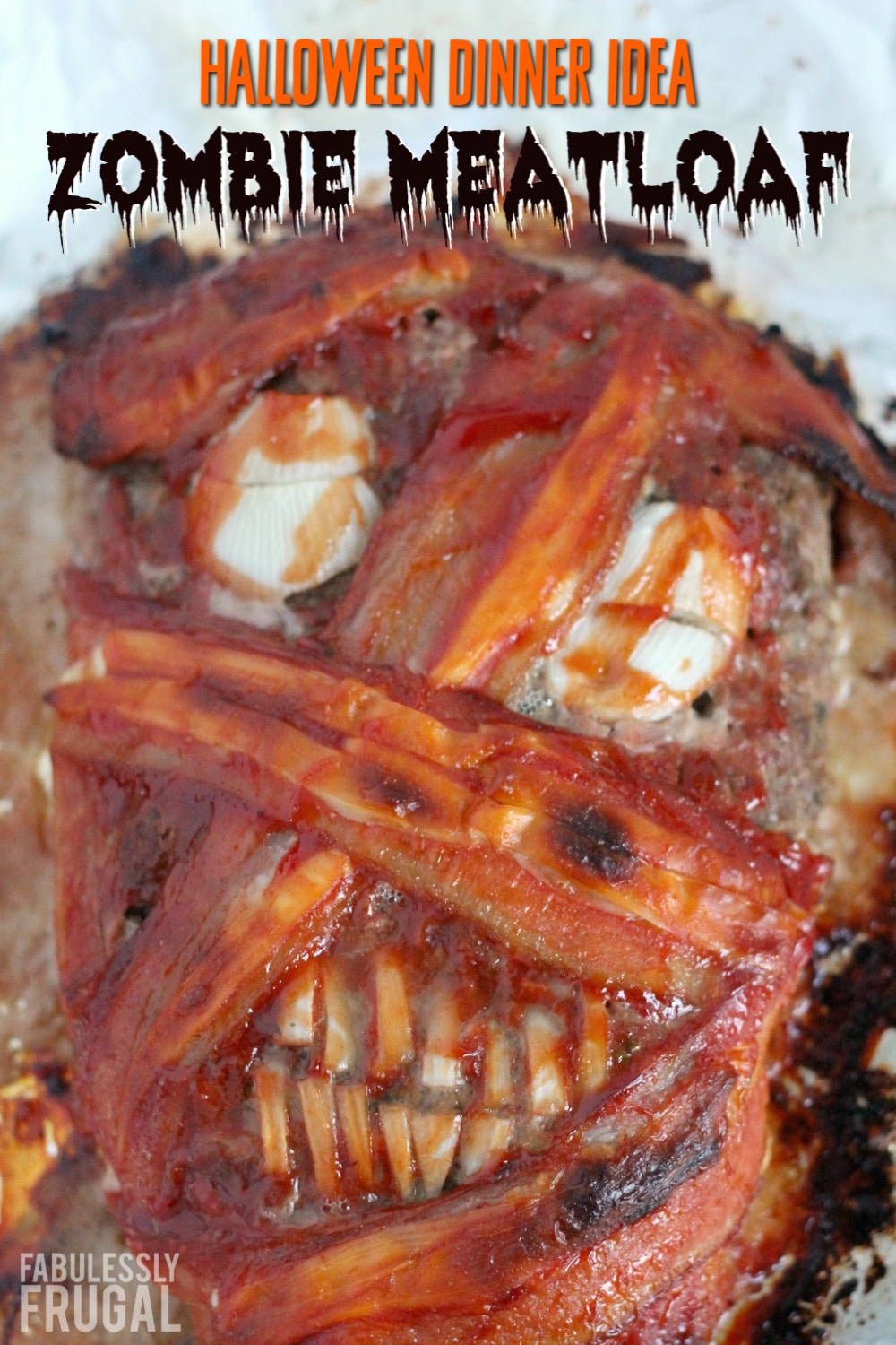 Scary Zombie meatloaf recipe for Halloween dinner