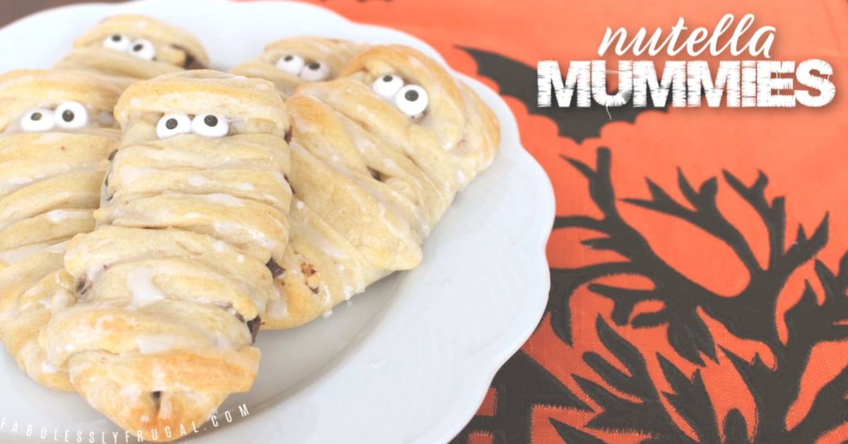 Crescent roll mummies with nutella and banana