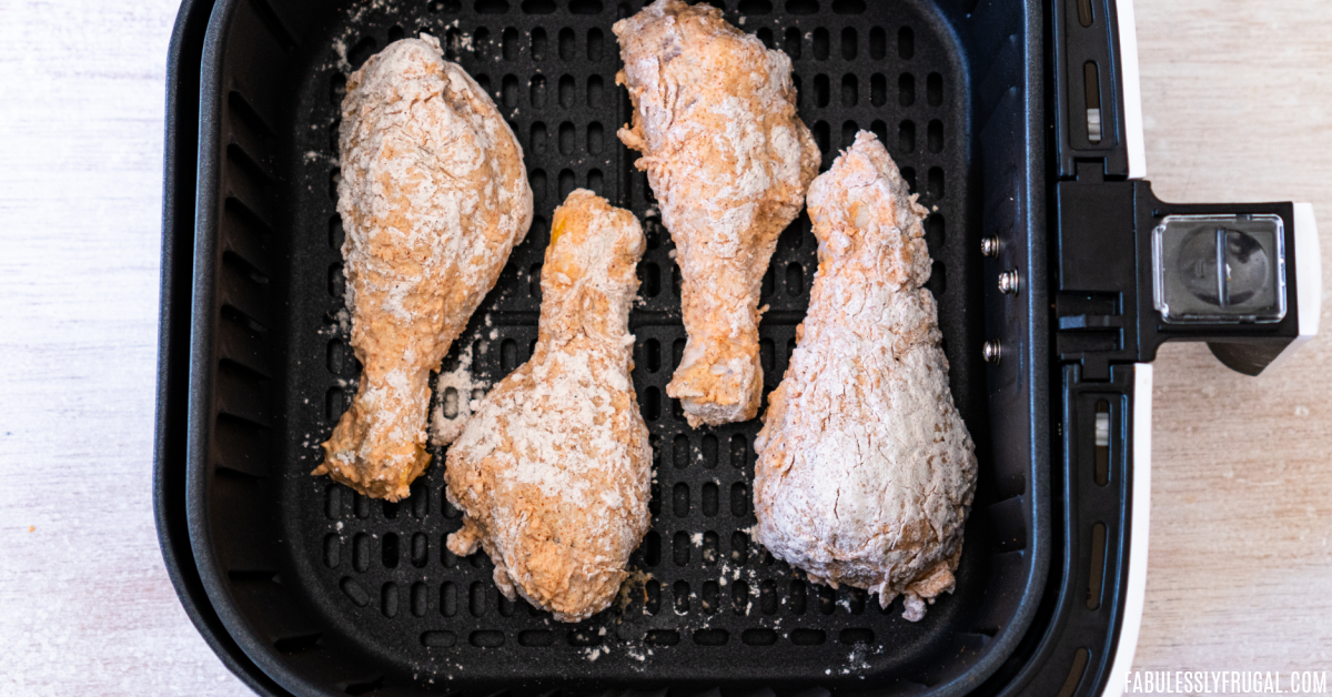 homemade fried chicken drumsticks in the air fryer