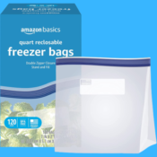 120-Count Amazon Basics Freezer Quart Bags as low as $4.58 Shipped Free...