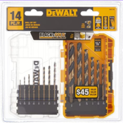 14-Piece DeWALT Black & Gold Drill Bit Set $10 (Reg. $16.98) - Coating...
