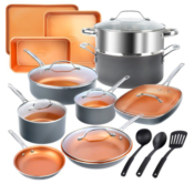Walmart Cyber Deal! 20-Piece Cookware Set with Nonstick Ceramic Copper...