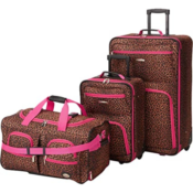 3-Piece Pink Leopard Upright Luggage Set $66.40 (Reg. $95.09) + Free Shipping!...