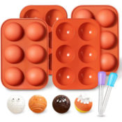 Amazon Cyber Deal! 4-Pack Hot Chocolate Bomb Silicone Molds with 2 Droppers...