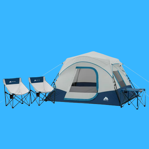 ozark trail tent with chairs