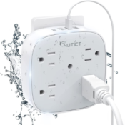 6ft 4-Outlet IPX6 Weatherproof 1700J Surge Protector Outlet Extender with...