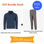 Eddie Bauer Men’s Bundle: Joggers + Quarter Zip Pullover $24.99 Shipped...