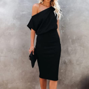 Today Only! Women's Off The Shoulder Ribbed Casual Party Bodycon Midi Dress...