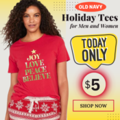 Today Only! Holiday Tees for Men and Women $5 (Reg. $16.99)
