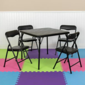 Kids Black 5 Piece Folding Table and Chair Set $65 Shipped Free (Reg. $103.81)