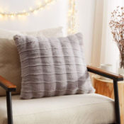 Mainstays Faux Fur 19″x19″ Decorative Pillow $5 - Available in Grey...