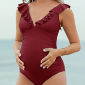 Today Only! Maternity V-Neck One Piece Swimsuit from $26.39 Shipped Free...