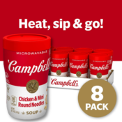 8-Pack Campbell's Sipping Soup, Chicken & Mini Round Noodle Soup as low...