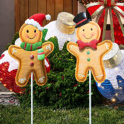 Amazon Cyber Deal! Set of 2 Metal Gingerbread Outdoor Christmas Yard Stakes...