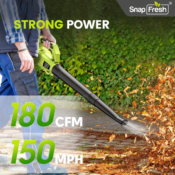 SnapFresh 20V 180 CFM Cordless Leaf Blower with 2.0Ah Battery $67.49 After...