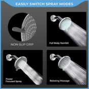 SparkPod Multi-Function Massage Rainfall Shower Head $10.78 After Coupon...