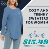 Cozy and Trendy Sweaters for Women From $15.49 After Code + Coupon (Reg....