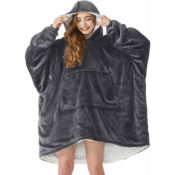 Wearable Blanket Hoodie with Pocket Sleeves $17.50 After Coupon (Reg. $34.99)...
