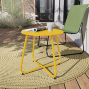 Today Only! Weather Resistant Outdoor Round End Table, Yellow $31.99 Shipped...