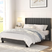 Add Style And Comfort To Your Bedroom With Yaheetech Upholstered Platform...