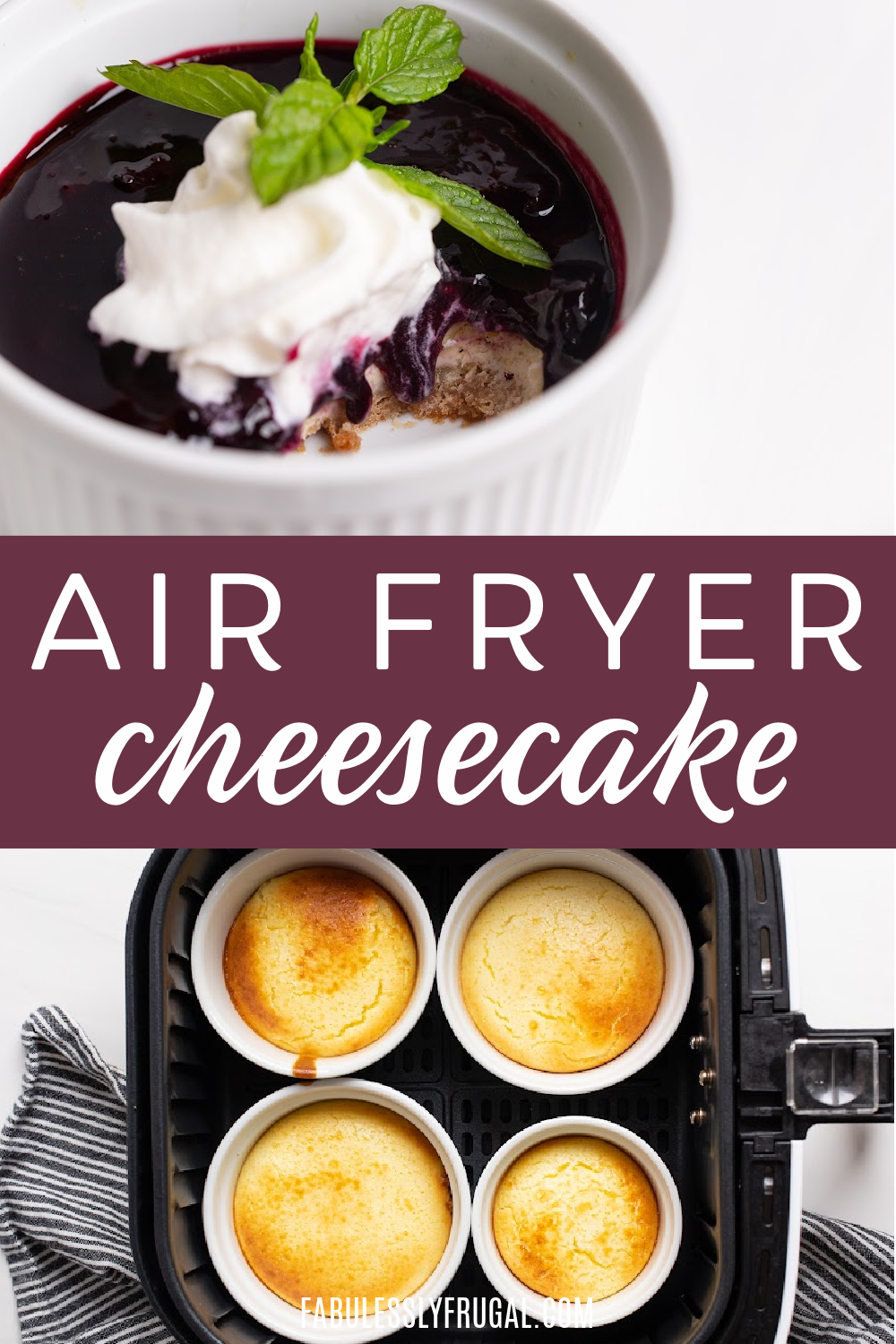 Mini Air Fryer Cheesecake using Aldi 6” springform pan (purchased