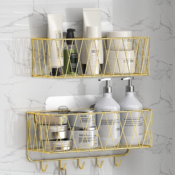 Hurry! 2-Pack Adhesive Shower Caddy Basket Shelf from $16 After Code (Reg....