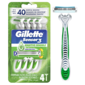 TWO 4-Count Gillette Sensor3 Sensitive Men's Disposable Razor as low as...