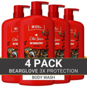 4-Pack Old Spice Men's Wild Bearglove Scent Body Wash as low as $27.10...