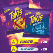 40-Pack Takis Fuego and Blue Heat Rolled Tortilla Chips as low as $16.62...