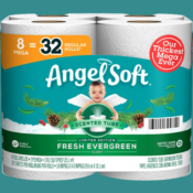 8 Mega Rolls Angel Soft Seasonal Fresh Evergreen Scent Toilet Paper $7.30...