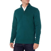 Goodthreads Men's Soft 100% Cotton Quarter-Zip Sweater $19.20 (Reg. $35)...