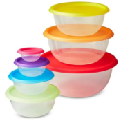 Mainstays 14 Piece Set Rainbow Food Storage Containers with Lids $6.47...