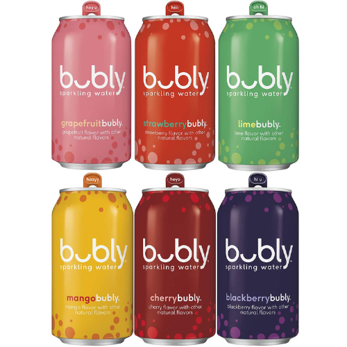 18Count bubly Sparkling Water, 6 Flavor Variety Pack, 12 fl oz Cans as