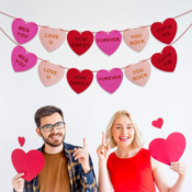 2-Pack Heart Garland Statement Banner for Valentine’s Day $14.24 After...