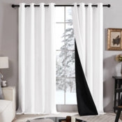 2-Pack 52W x 84L Thermal Insulated Blackout Curtains $14.80 After Code...