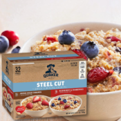 32-Count Quaker Steel Cut Quick 3-Minute Oatmeal, 2 Flavor Variety Pack...