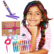 75-Piece Barbie Deluxe Hair Chalk Salon Set w/ Scrunchies, Hair Beads &...