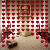 80-Piece Red Felt Garland Hanging String Hearts Valentine's Day Decoration...