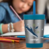 Contigo Kids Spill-Proof Stainless Steel 12 Oz. Tumbler w/ Straw and Thermalock...
