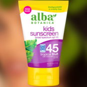 FOUR Bottles of Alba Botanica Tropical Fruit Kids Sunscreen SPF 45, 4 Oz...