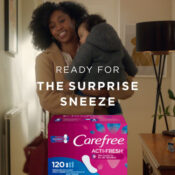 FOUR Boxes 120-Count Carefree Acti-Fresh Regular Panty Liners (Unscented)...